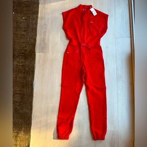 NWT LUCKY Pop Red FIGS jumpsuit! XS